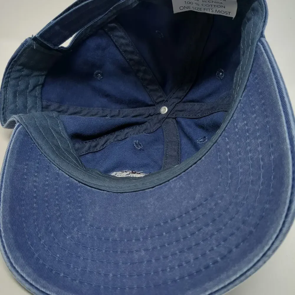 Planet Wear Baseball Cap Blue One Size Embroidered Dogs Rainbow Strapback Hat